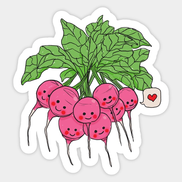 The Happy Radish Club Sticker by Denyse Mitterhofer Shop